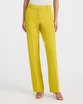 Express Women's Editor Studio Stretch Twill Mid Rise Slim Trouser Pant in Yellow 0
