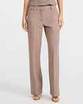 Express Women's Editor Studio Stretch Twill Mid Rise Slim Trouser Pant in Brown 0