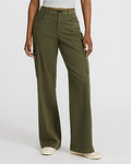 Express Women's Mid Rise Relaxed Cargo Trouser in Olive Green