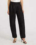 Express Women's High Waisted Pleated Tapered Pant in Pitch Black