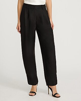 Express Women's High Waisted Pleated Tapered Pant in Black Small