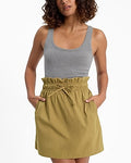 Express Women's High Waisted Paperbag Mini Skirt in Green 0