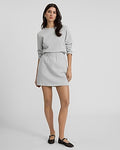 Express Women's Super High Waisted Pull On Fleece Mini Skirt in Gray