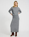 Express Women's Boucle High Waisted Sweater Maxi Skirt in Gray Small