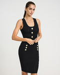 Express Women's Pointelle Super High Waisted Button Mini Sweater Skirt in Black Small