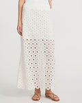 Express Women's Crochet High Waisted Maxi Skirt in White Small