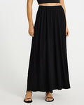 Express Women's Textured Chiffon High Waisted Pull On Maxi Skirt in Black Small