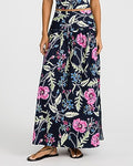 Express Women's Poplin Floral High Waisted Side Slit Maxi Skirt in Multi
