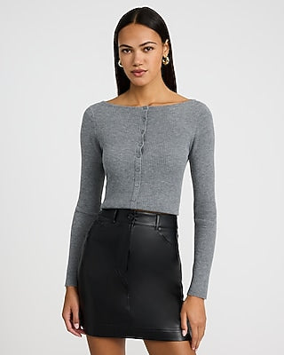 Express Women's Faux Leather High Waisted Mini Skirt in Black 0