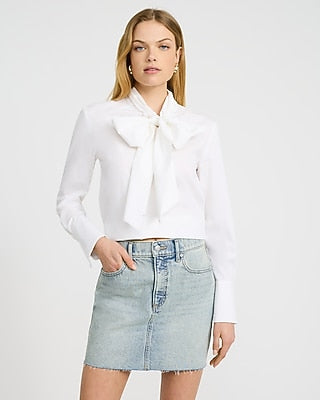 Express Women's High Waisted Denim Mini Skirt in Light Wash
