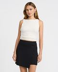 Express Women's Signature Ponte Super High Waisted Wrap Mini Skirt in Black Small