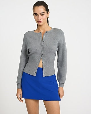 Express Women's Editor Studio Stretch Twill Super High Waisted Mini Skort in Blue 0