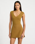 Express Women's Editor Studio Stretch Twill Super High Waisted Mini Skort in Brown 0