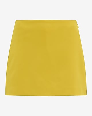 Express Women's Editor Studio Stretch Twill Super High Waisted Mini Skort in Green 0