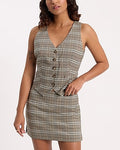 Express Women's Editor Plaid Super High Waisted Mini Skort in Neutral 0
