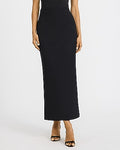 Express Women's Studio Stretch Twill High Waisted Column Maxi Skirt in Black 0