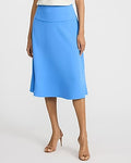 Express Women's Luxe Stretch High Waisted Midi Skirt in Blue Small