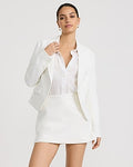 Express Women's Editor Studio Stretch Twill Super High Waisted Mini Skort in White