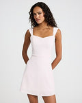 Express Women's Sweetheart Cap Sleeve Mini Fit And Flare Dress in Light Pink