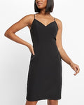 Express Women's V-Neck Midi Dress in Pitch Black