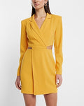 Express Women's Cutout Mini Blazer Dress in Orange Mango