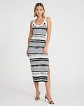 Express Women's Striped V-Neck Sleeveless Midi Sweater Dress Small
