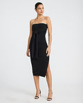 Express Women's Strapless Tie Front Midi Sweater Dress in Black Small