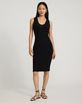 Express Women's Crochet Scoop Neck Sleeveless Midi Dress in Black Small