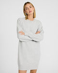 Express Women's Airy Soft Crew Neck Dolman Sleeve Mini Sweater Dress in Gray Small