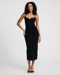 Express Women's Body Contour V-Wire Sleeveless Midi Dress in Black Small