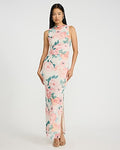 Express Women's Mesh Floral Ruched Maxi Dress Small
