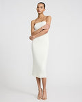 Express Women's Jersey Knit Strapless Midi Tube Dress in White Small