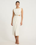 Express Women's Crepe Hardware Cutout Midi Dress in White Small