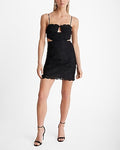 Express Women's Lace Bustier Sleeveless Cutout Mini Dress in Black 0