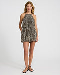 Express Women's Printed Pleated Halter Sleeveless Romper Small