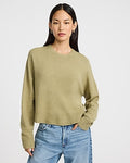Express Women's Ultrasoft Relaxed Crew Neck Sweater in Moss
