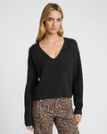 Express Women's Ultrasoft Heathered V-Neck Sweater in Gray Small
