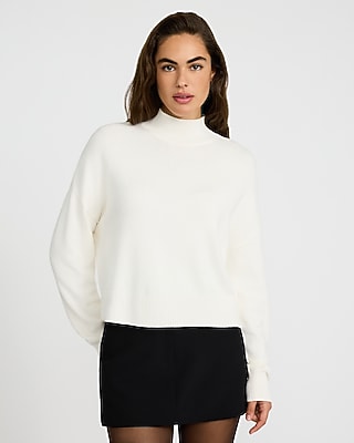 Express Women's Ultrasoft Relaxed Mock Neck Sweater in Ivory
