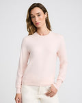 Express Women's Airy Soft Skimming Crew Neck Sweater in Pink Small