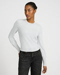 Express Women's Airy Soft Skimming Crew Neck Sweater in Gray Small