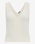 Express Women's Textured Pointelle V-Neck Sweater Tank Top in Ivory