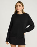 Express Women's Relaxed Barrel Sleeve Crew Neck Sweater in Black Small