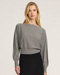 Express Women's Silky Soft Off The Shoulder Dolman Sweater in Gray Small