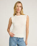 Express Women's Skimming Crew Neck Sleeveless Sweater in Ivory