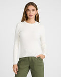 Express Women's Fitted Cable Knit Crew Neck Sweater in Ivory