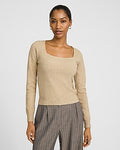 Express Women's Square Neck Sweater in Tan