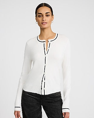 Express Women's Airy Soft Tipped Cardigan in Ivory