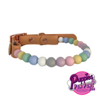 Handmade Vegan Beaded Dog Collar - Pastel Beads
