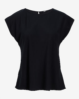 Express Women's Crew Neck Gramercy T-Shirt in Pitch Black