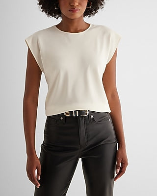 Express Women's Crew Neck Gramercy T-Shirt in Swan